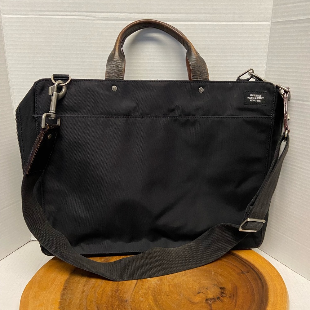 Jack Spade Leather & Canvas Lap Top Bag